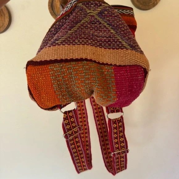 Colorful Woven boho Backpack purse - Picture 8 of 11